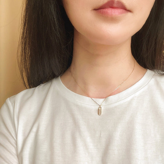 Paper Clip Diamond Necklace - NDD20018