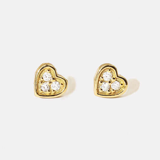 Mini Heart Diamond Studs - EDD20080