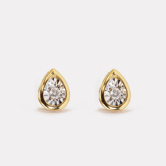 Pear Solo Diamond Studs - EDD21001