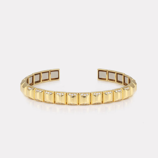 Chocolate Cube Pavé Diamond Bangle - BGTC21101