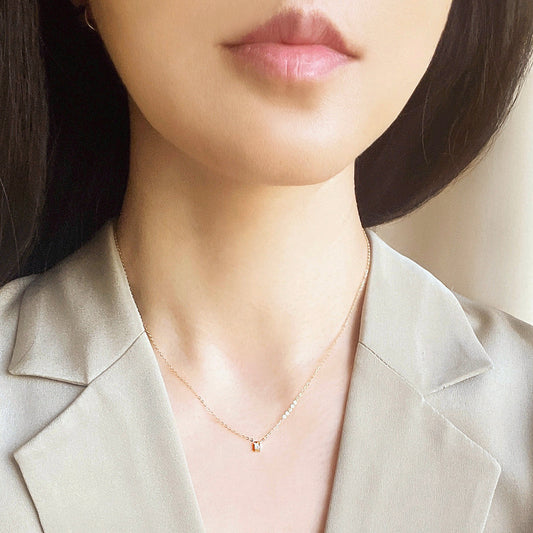 Solo Baguette Diamond Necklace - NDD20025