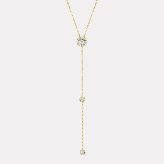 Drop Pavé Diamond Necklace - NDD20107