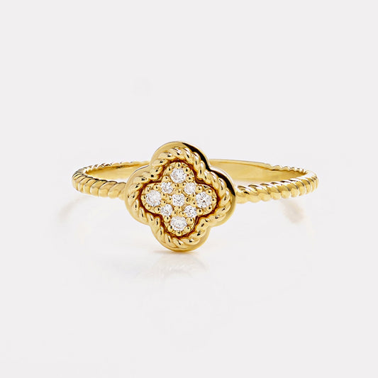 Clover Pavé Diamond Ring - RDD21135