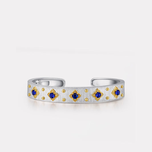 Nature Blue Sapphire Cuff Bracelet - BGBR19044